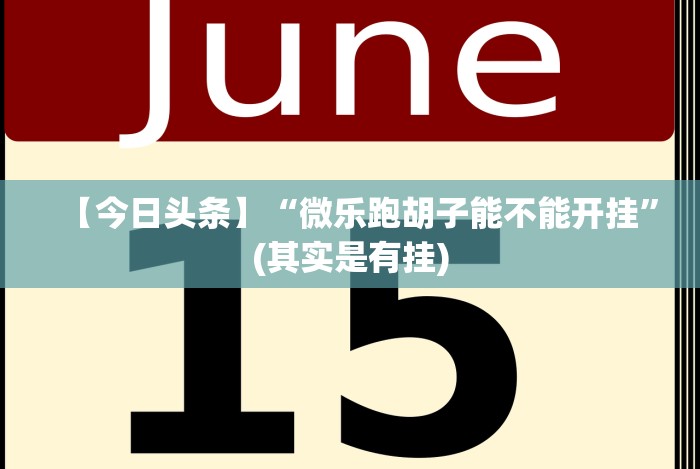 【今日头条】“微乐跑胡子能不能开挂”(其实是有挂) 【今日头条】“微乐跑胡子能不能开挂”(其实是有挂)