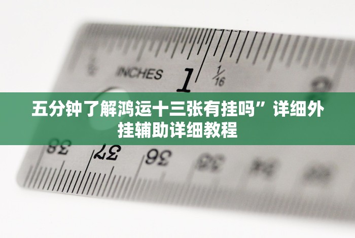 五分钟了解鸿运十三张有挂吗”详细外挂辅助详细教程