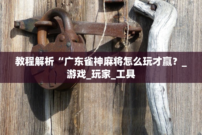 教程解析“广东雀神麻将怎么玩才赢?_游戏_玩家_工具 教程解析“广东雀神麻将怎么玩才赢?_游戏_玩家_工具