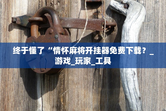 终于懂了“情怀麻将开挂器免费下载?_游戏_玩家_工具 终于懂了“情怀麻将开挂器免费下载?_游戏_玩家_工具