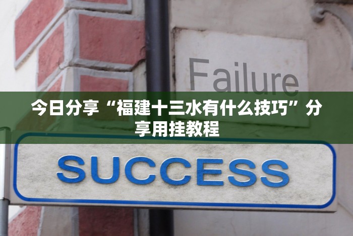 今日分享“福建十三水有什么技巧”分享用挂教程